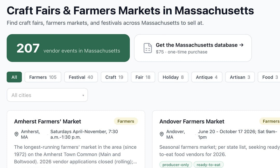 Browse by state to easily find events in your area on Canopy Season