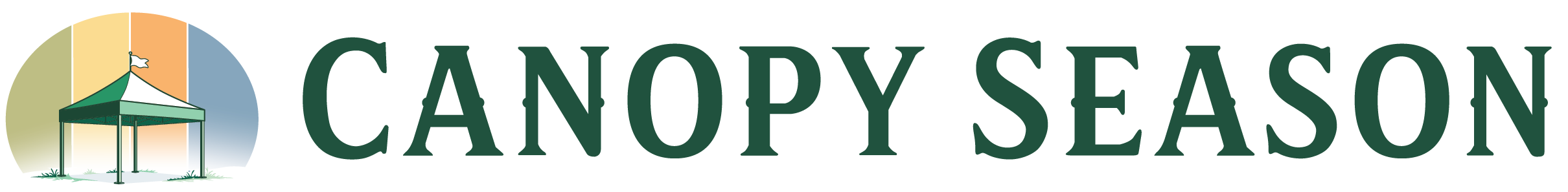Canopy Season horizontal logo with tent icon