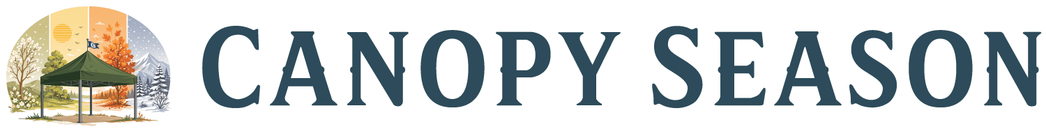 Canopy Season horizontal logo with tent icon